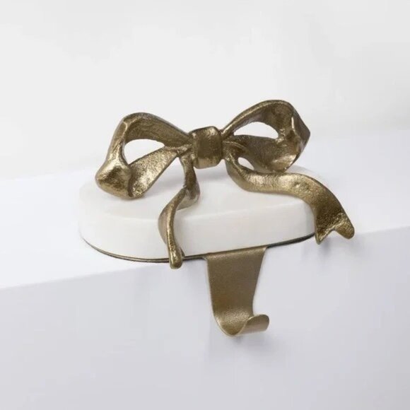Marble & Metal Bow Stocking Holder Gold – Threshold Studio McGee, Christmas 2025 - Picture 3 of 4